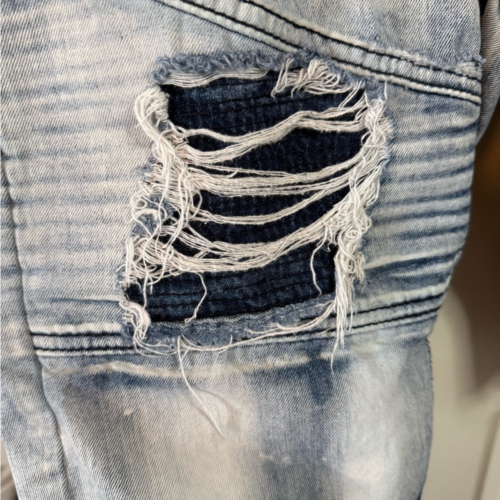 Mad Blue Distressed Denim Men’s Shorts Size 36 100% Cotton - Picture 4 of 12